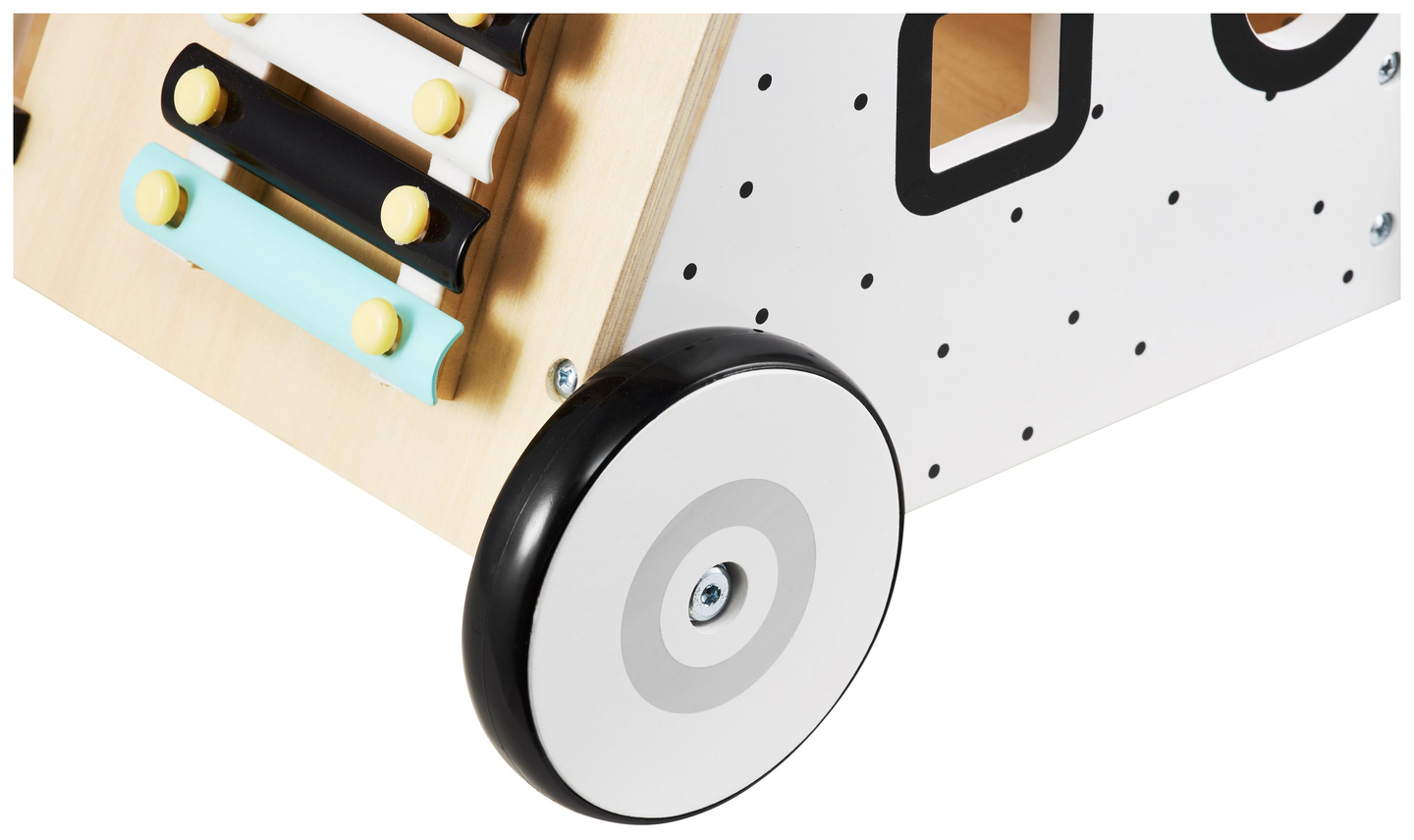 Andador / empurrador educacional de madeira para crianças - prancha de manipulação