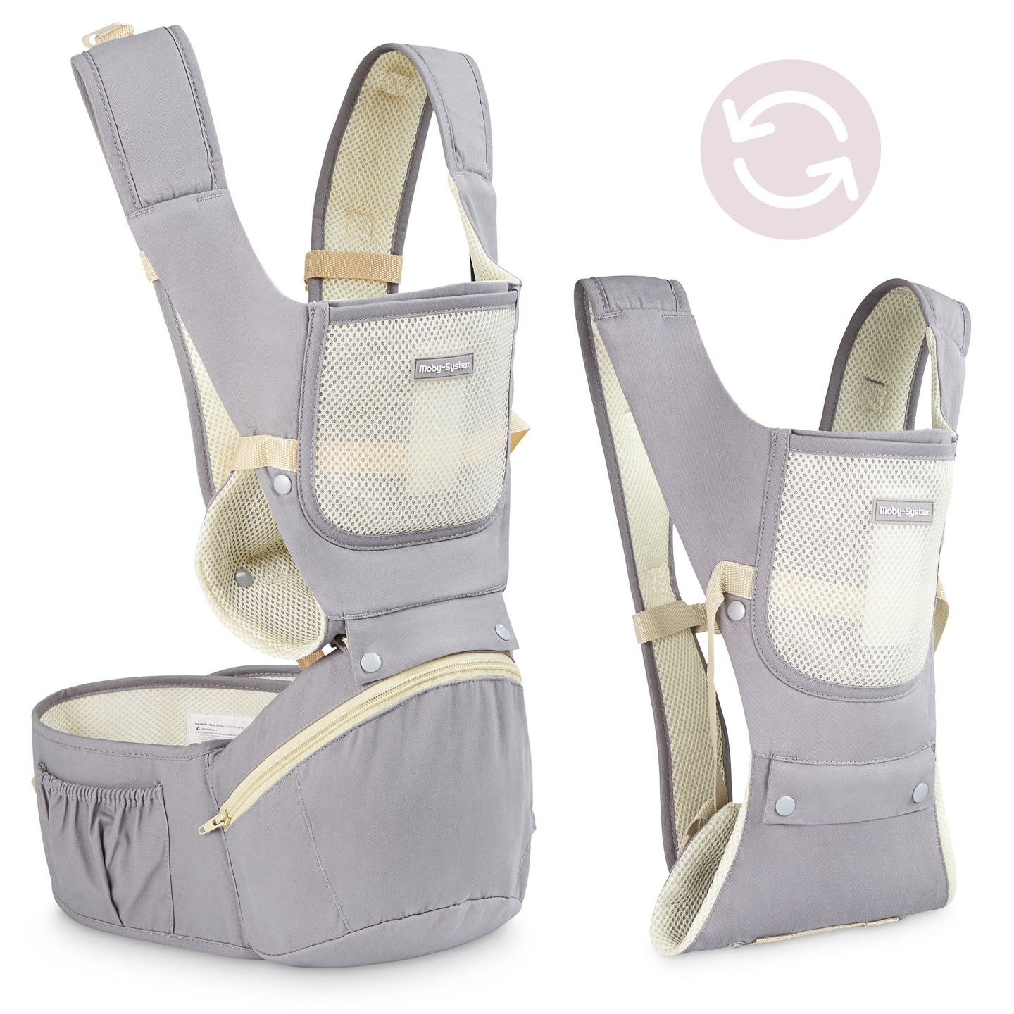 Porta-bebês ergonômico - AMY 10 em 1 - 0-36 meses, cinza