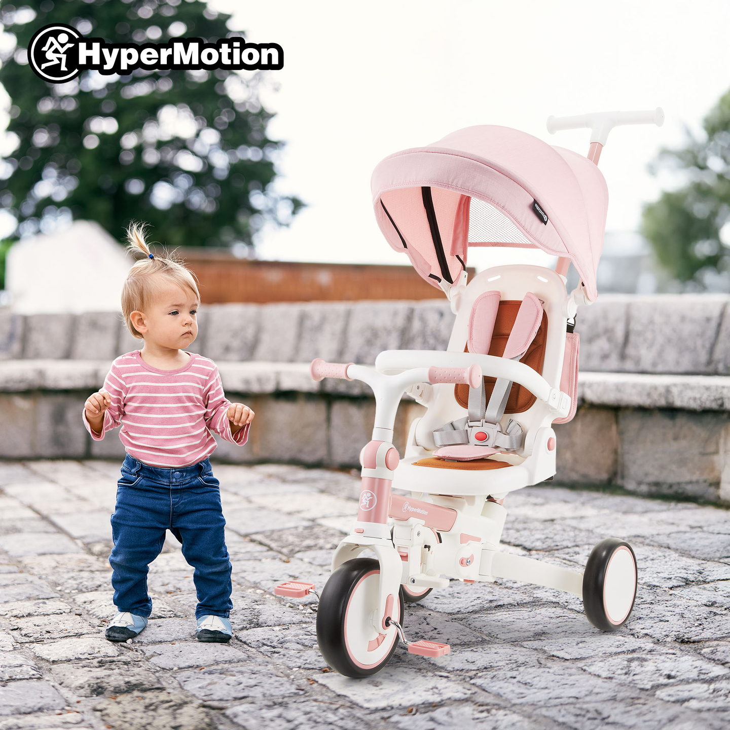 Triciclo multifunções 8em1 TOBI FOREST - cor-de-rosa