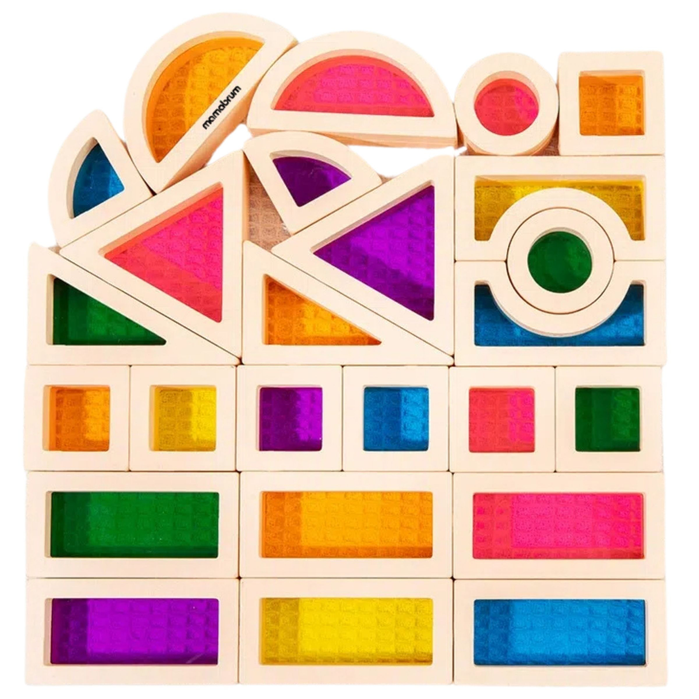 Blocos de madeira arco-íris - 25 elementos