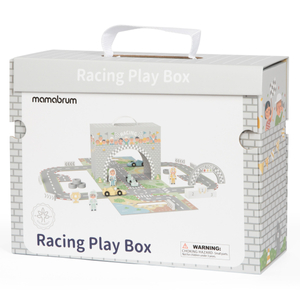 Mala magnética com pista de corrida, veículos de madeira e acessórios rodoviários