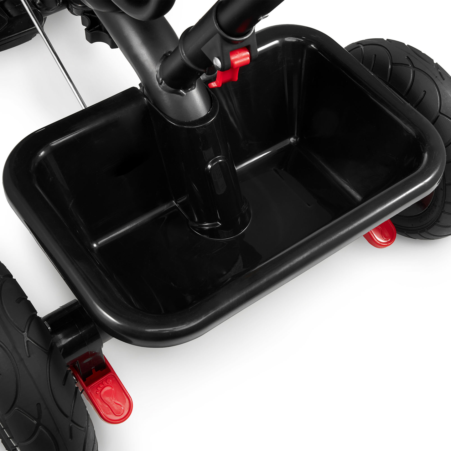 Triciclo para crianças de 1 a 4 anos - TOBI FREY - cor cinza - giratório - rodas infláveis + empurrador