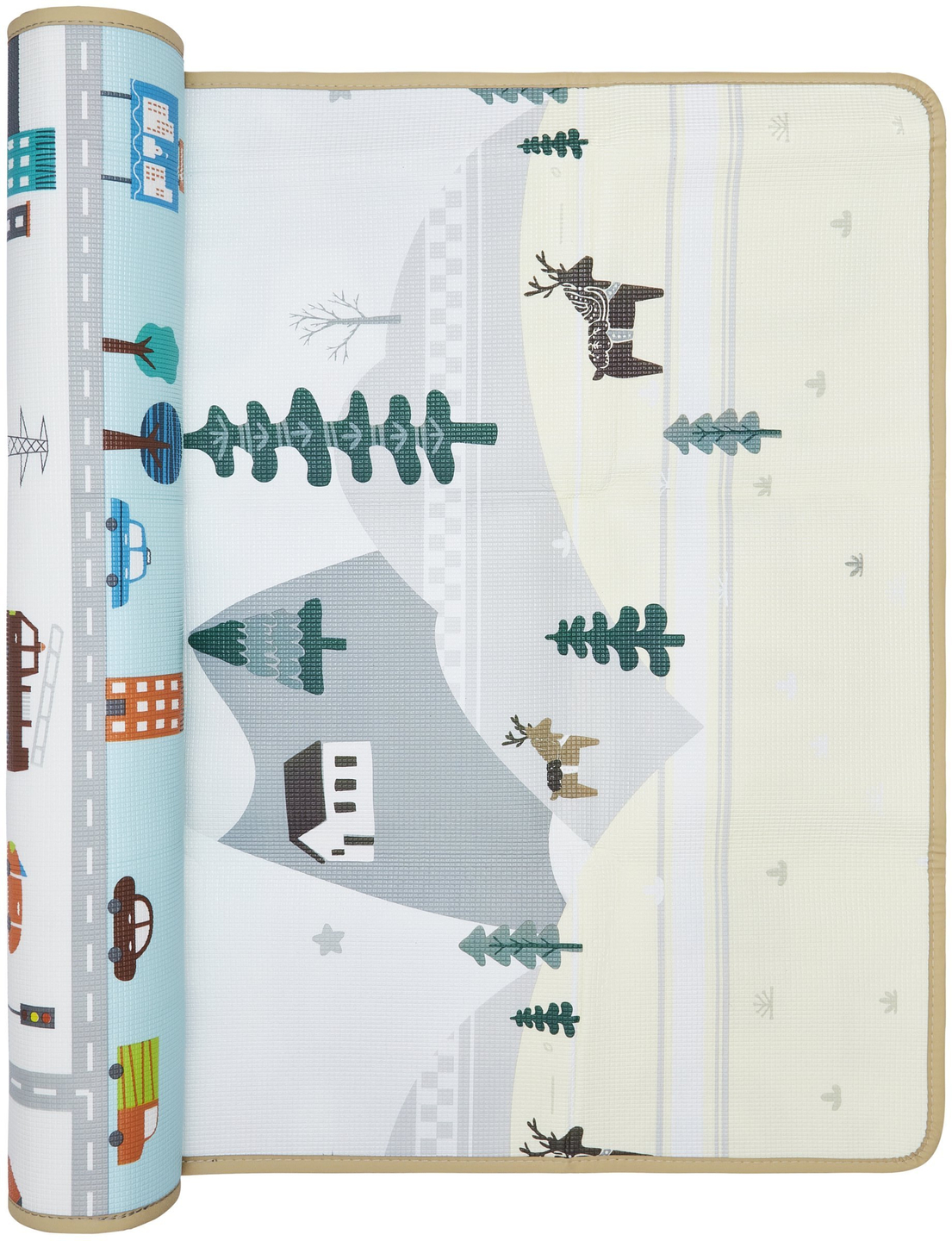 Tapete de espuma dupla face - terra / cidade de conto de fadas - 180x120x0,5cm