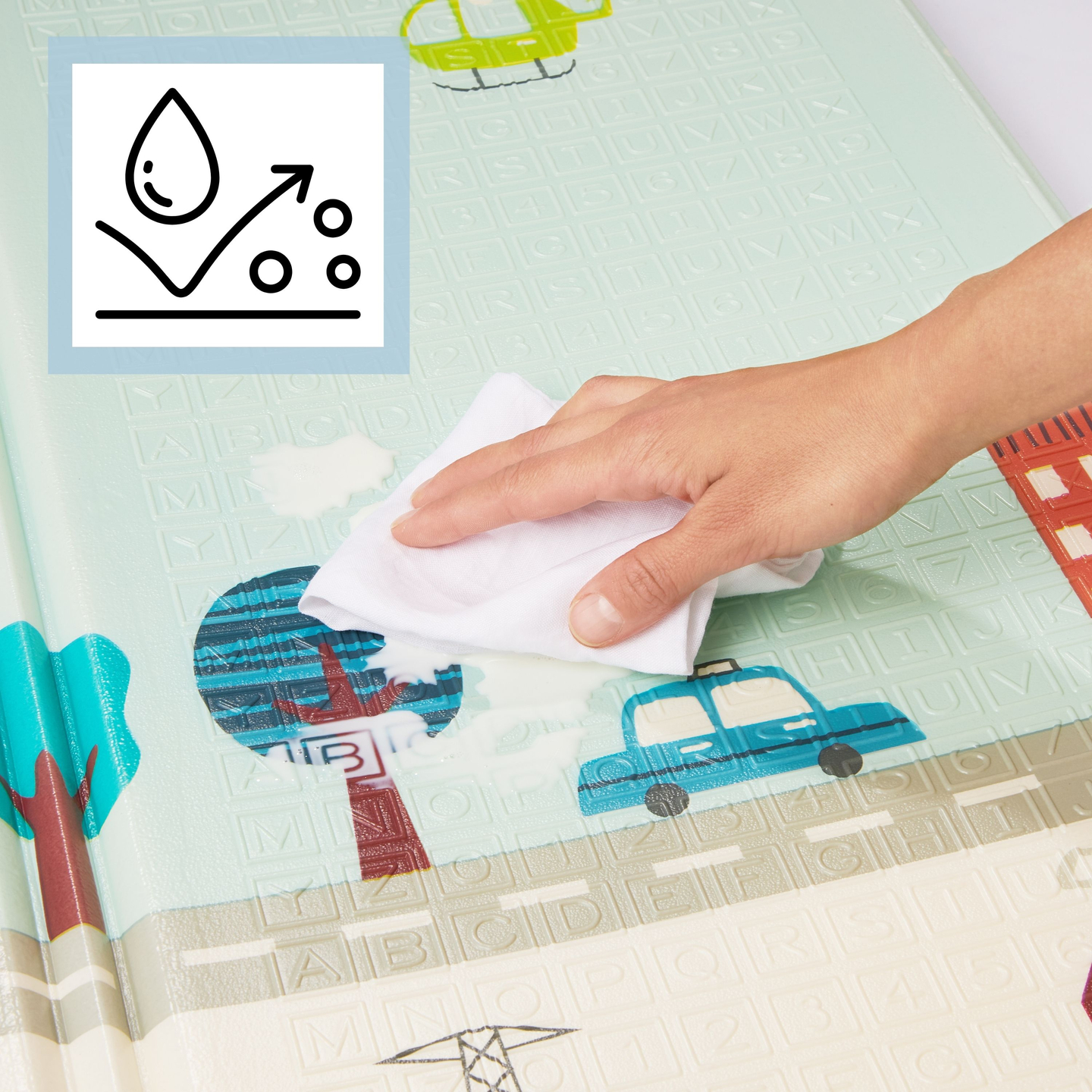 Tapete de espuma XXL dupla face - dobrável 1 CM (montanha e estrada)