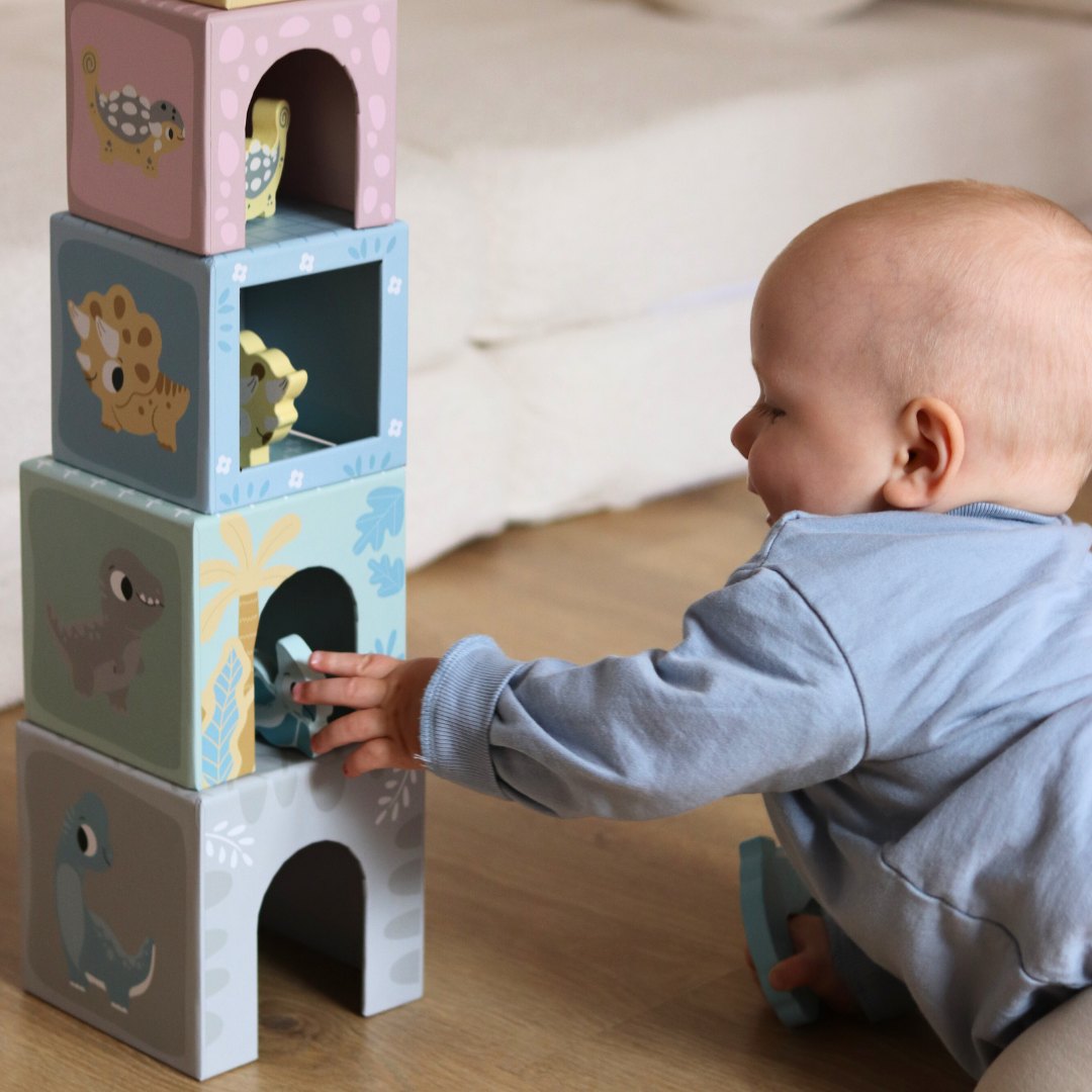 Torre - classificador com figuras de dinossauros