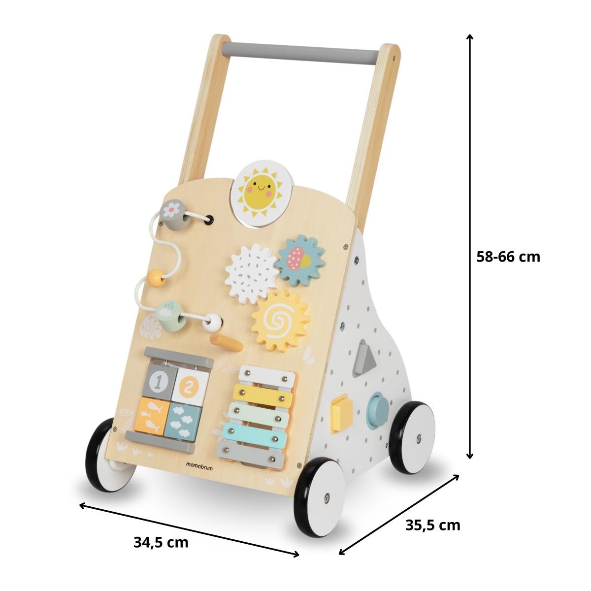 Andarilho educativo de madeira 8em1 / empurrador de bebés - prancha manipuladora