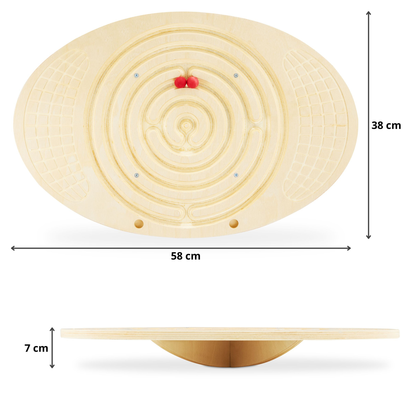 Prancha de equilíbrio de madeira com labirinto e bolas - um balancim