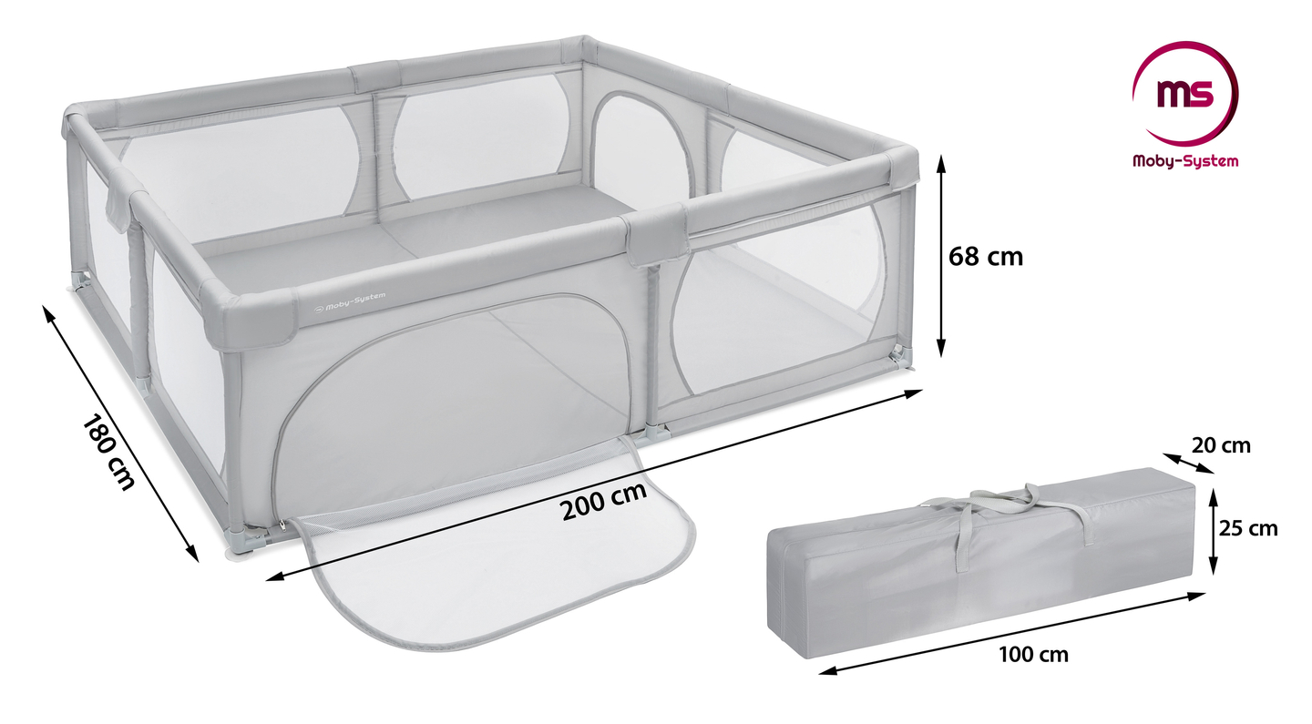 Cercadinho grande 200 cm x 180 cm - playground para crianças, piscina seca