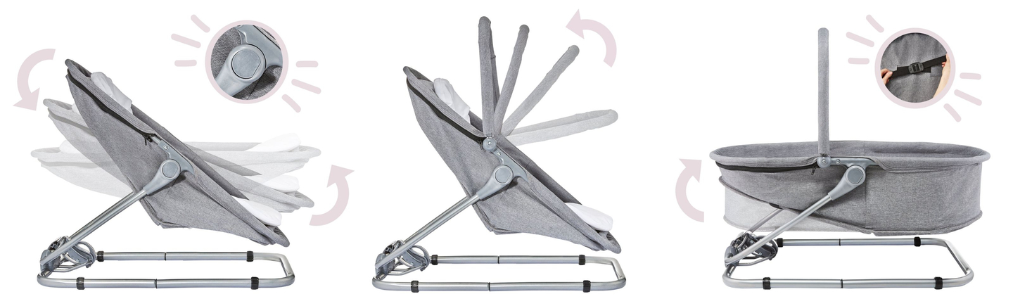 Espreguiçadeira + Cadeira de balanço + Cama 3 em 1 - Moby-System MILA