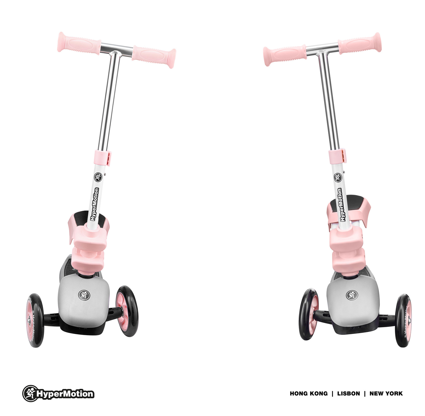 Scooter de equilíbrio de três rodas 3 em 1 HyperMotion - rosa