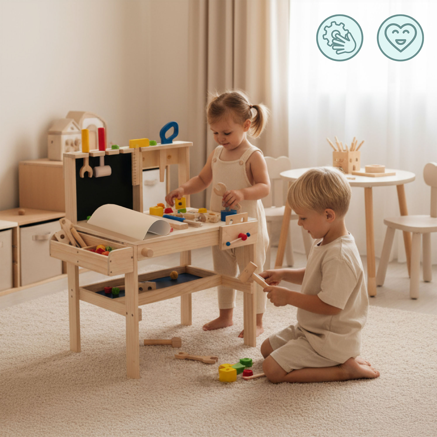 Kit DIY de madeira XXL - 75 elementos