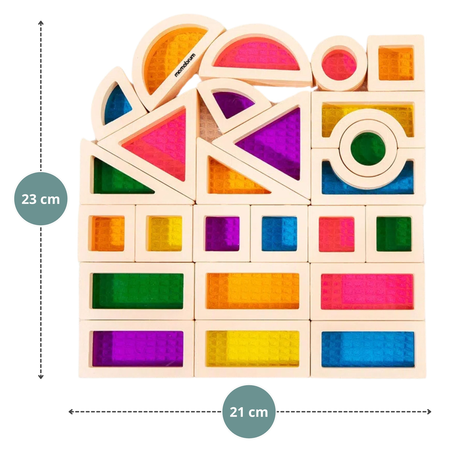 Blocos de madeira arco-íris - 25 elementos
