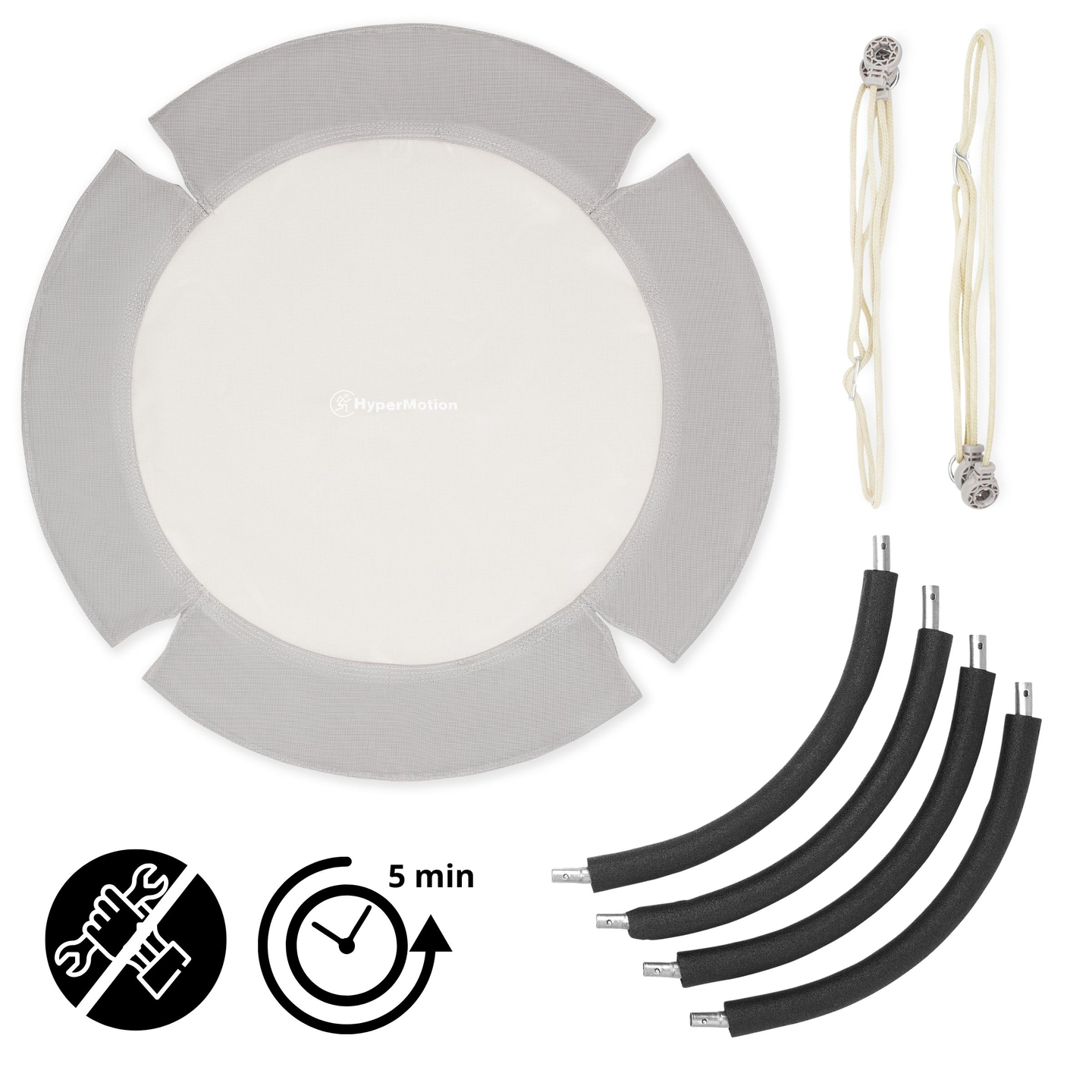 Baloiço ninho de cegonha HyperMotion - 100 cm de diâmetro, cor cinzenta