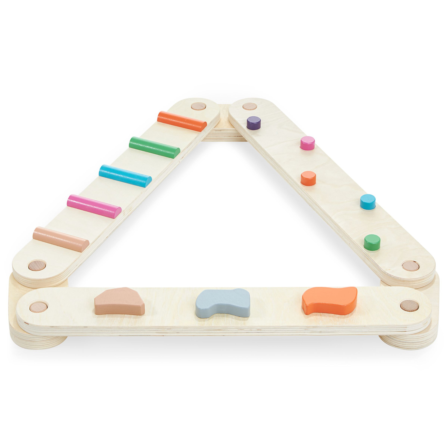 Pista de equilíbrio em madeira - caminho sensorial - 14 elementos