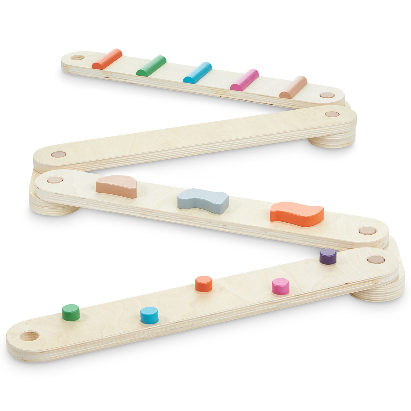 Pista de equilíbrio em madeira - caminho sensorial - 14 elementos