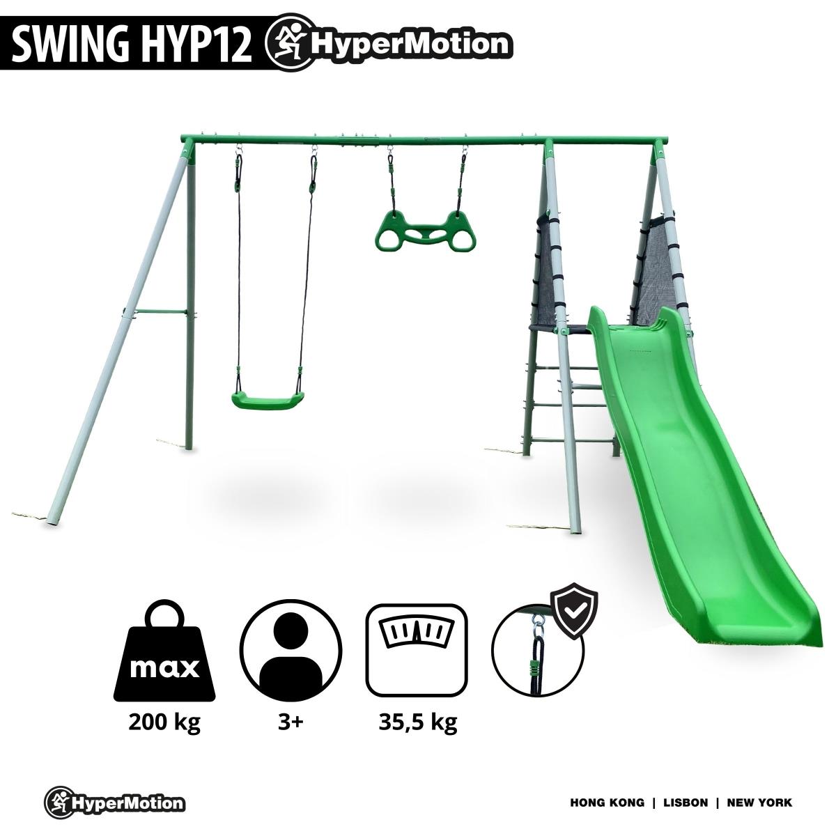 Parque infantil XXL para crianças com baloiço, trapézio de ginástica e escorregador