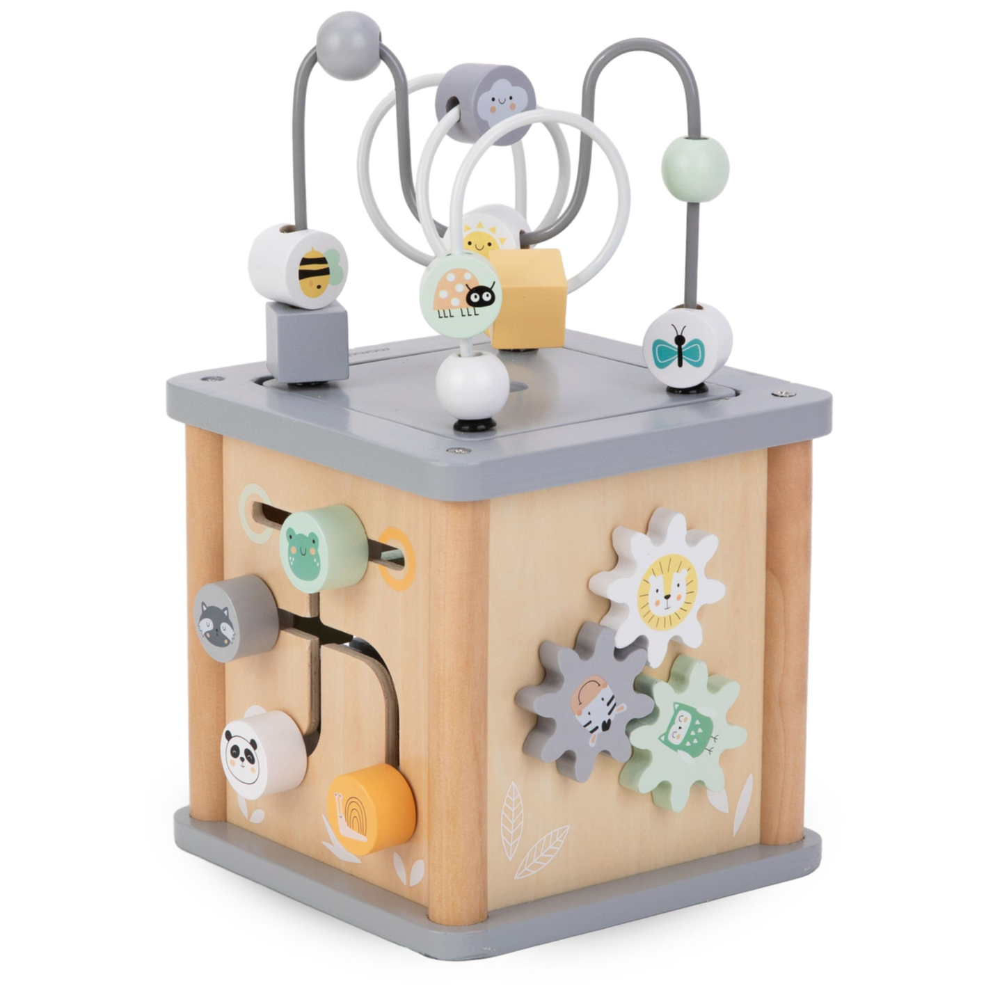 Cubo educacional Montessori de madeira - motor loop