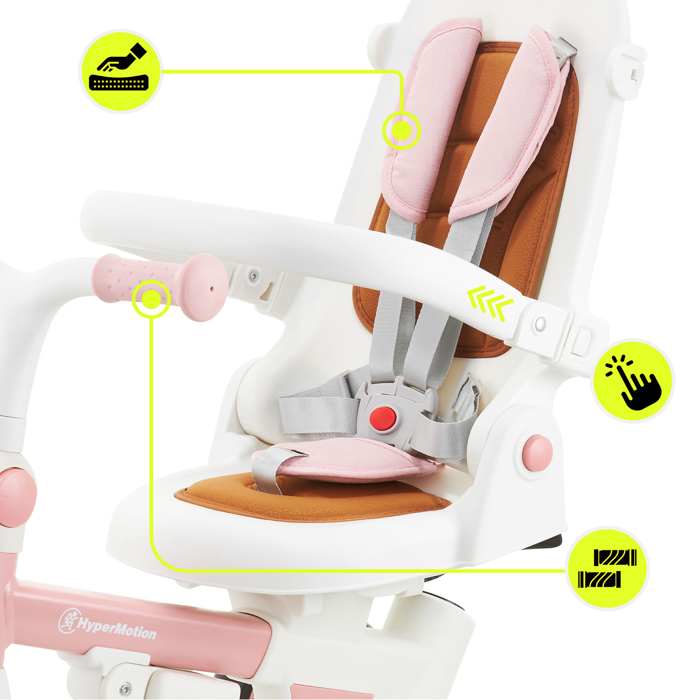 Triciclo multifunções 8em1 TOBI FOREST - cor-de-rosa