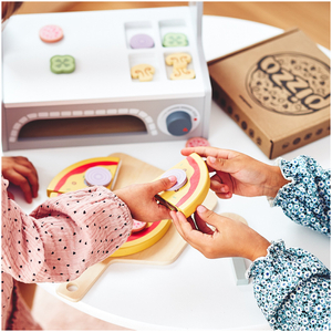 Conjunto para assar pizza em madeira