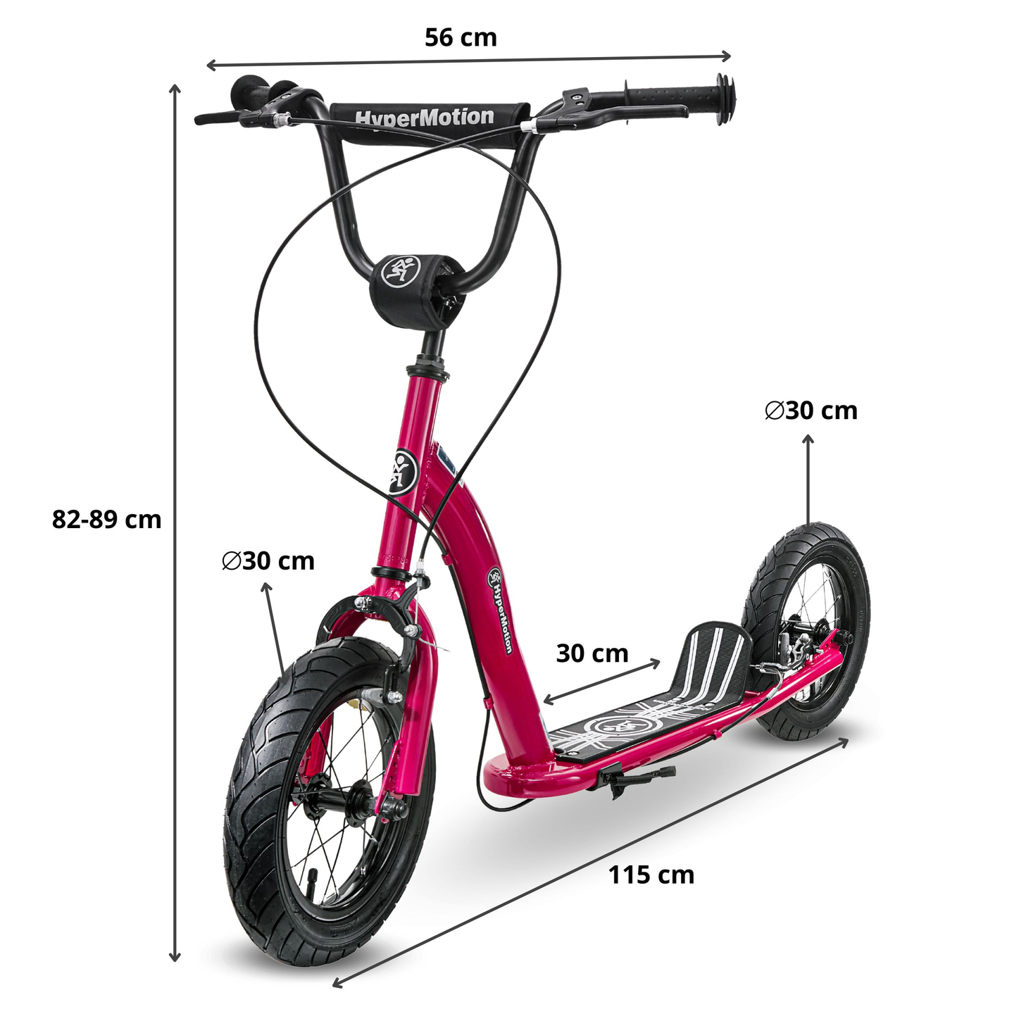 Scooter HyperMotion RUBY 12 (rodas infláveis de 30 cm) - fúcsia/magenta