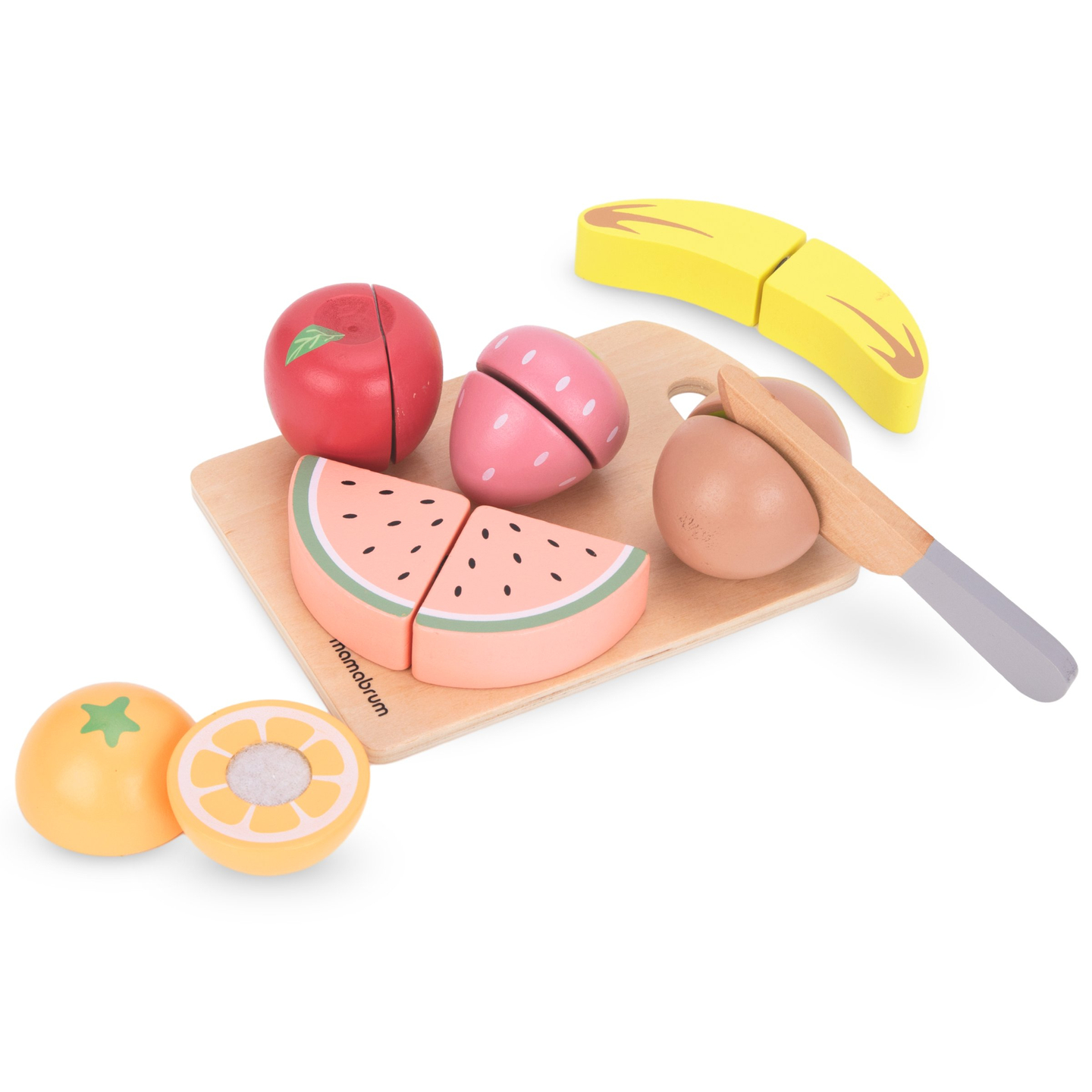 Frutas de madeira para cortar - conjunto