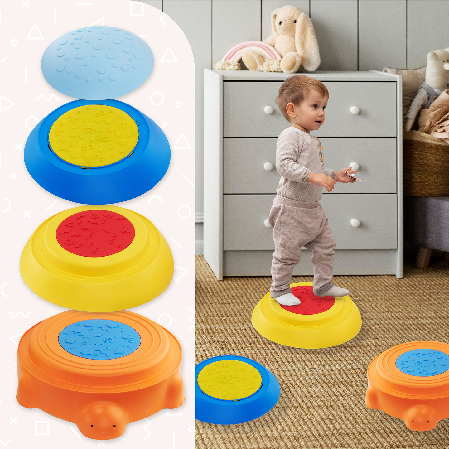 Percurso sensorial para crianças - Tartaruga colorida