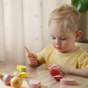 Frutas de madeira para cortar - conjunto