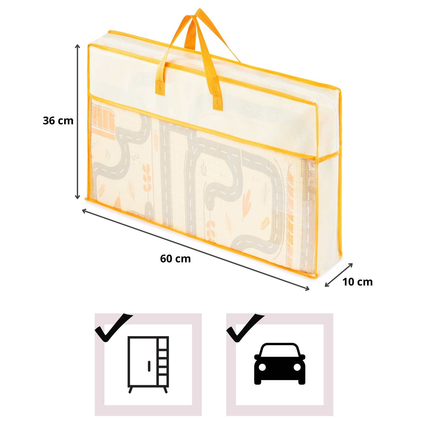 Tapete de espuma dobrável dupla face 180 x 120 x 1cm - Magic Forest/Autumn Streets - boho