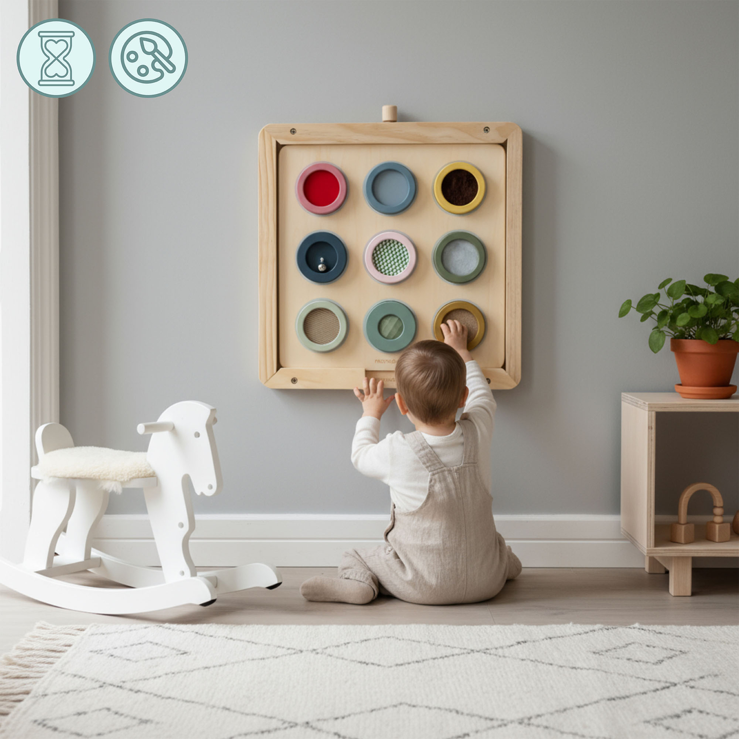 Moldura de madeira para parede - para montagem de quadros educativos Mamabrum