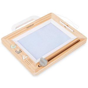 Álbum de recortes de madeira com selos - prancheta