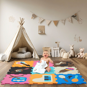 Quebra-cabeça de espuma educacional 90 x 90 x 1cm - Espuma EVA - padrão: instrumentos