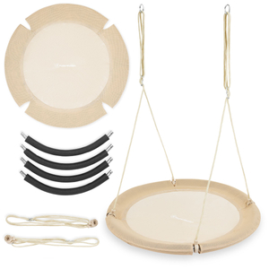 Baloiço ninho de cegonha HyperMotion - 100 cm de diâmetro, cor bege boho