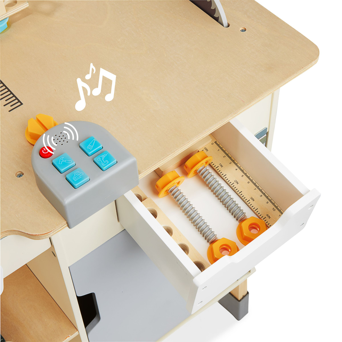 Grande oficina de madeira com ferramentas XXL - conjunto DIY, 74 elementos