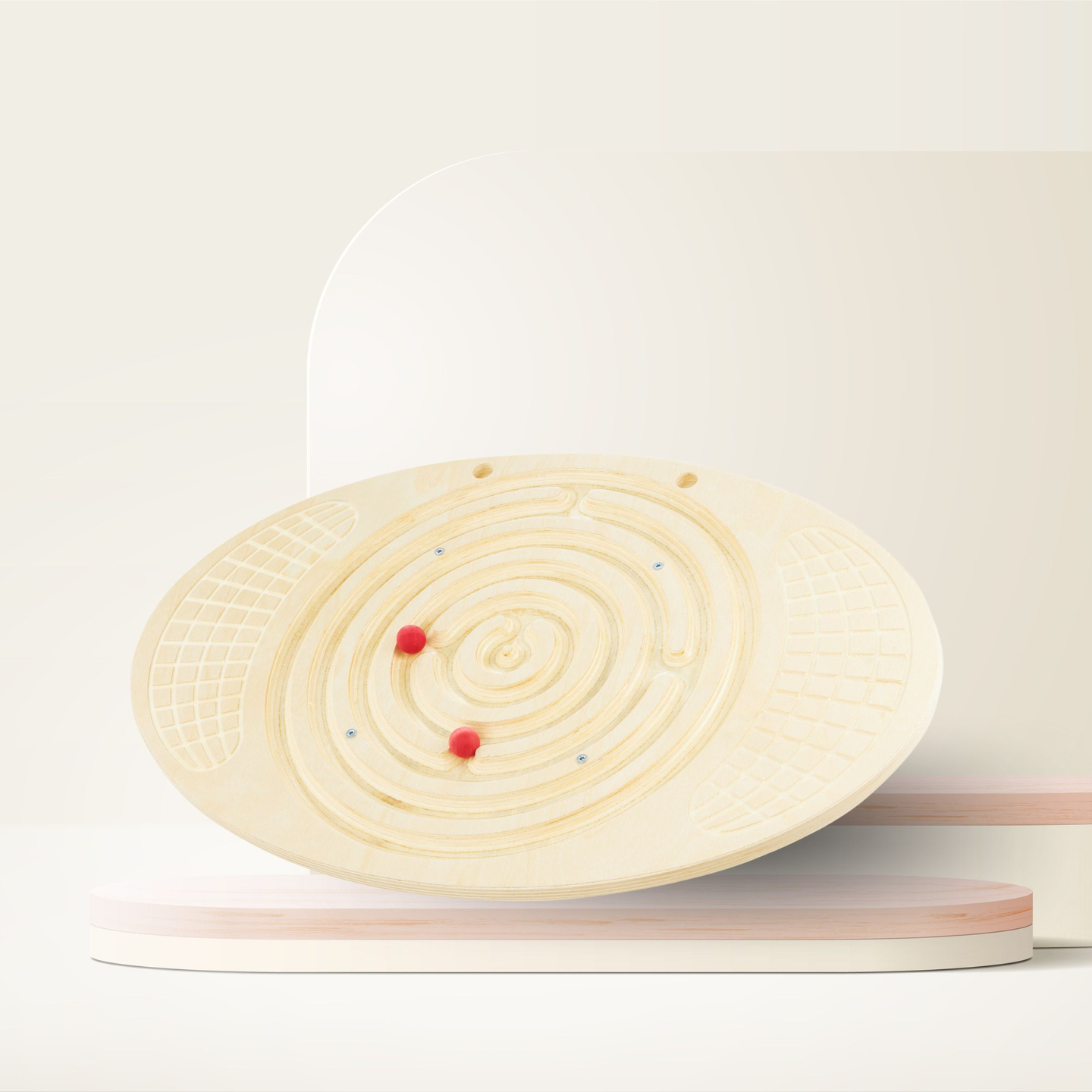 Prancha de equilíbrio de madeira com labirinto e bolas - um balancim