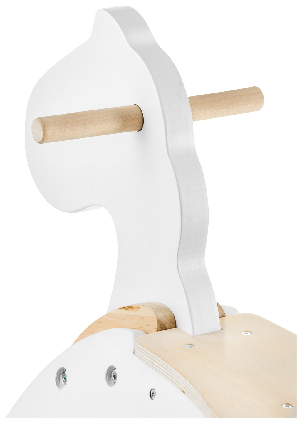 Cavalo de balanço de madeira - branco - a partir dos 12 meses