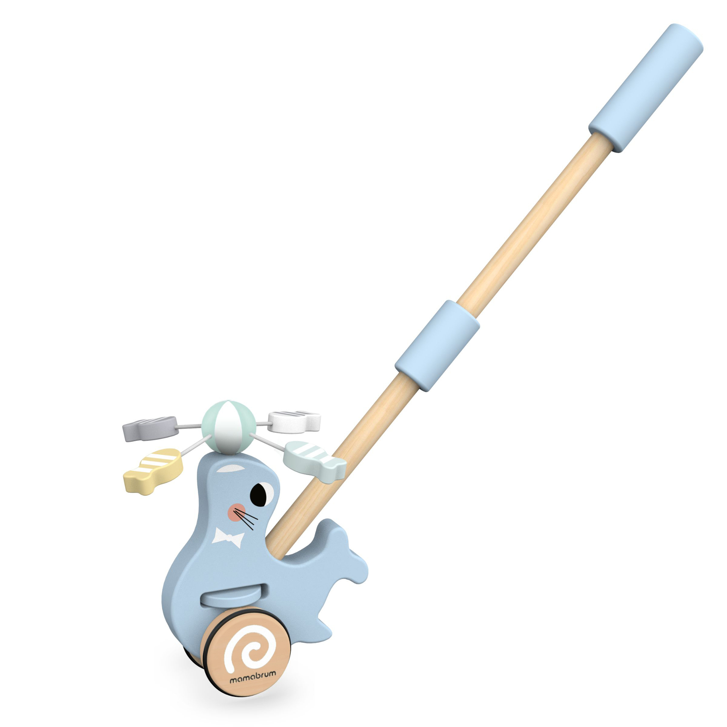 Selo de madeira com bastão para empurrar - empurrador