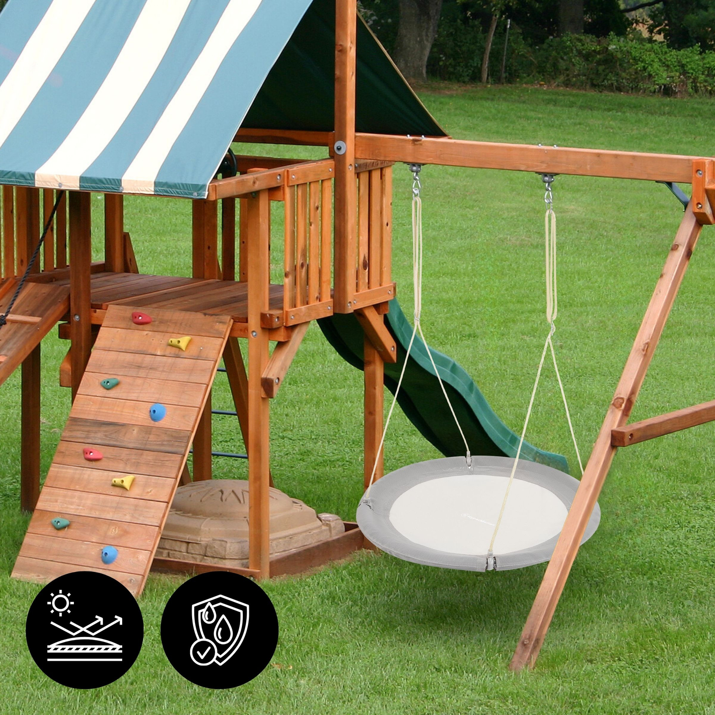 Baloiço ninho de cegonha HyperMotion - 100 cm de diâmetro, cor cinzenta