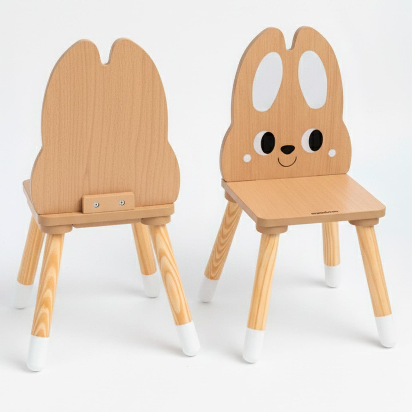 Mesa de madeira com arrumação e 2 cadeiras Conjunto infantil - Cute Rabbit