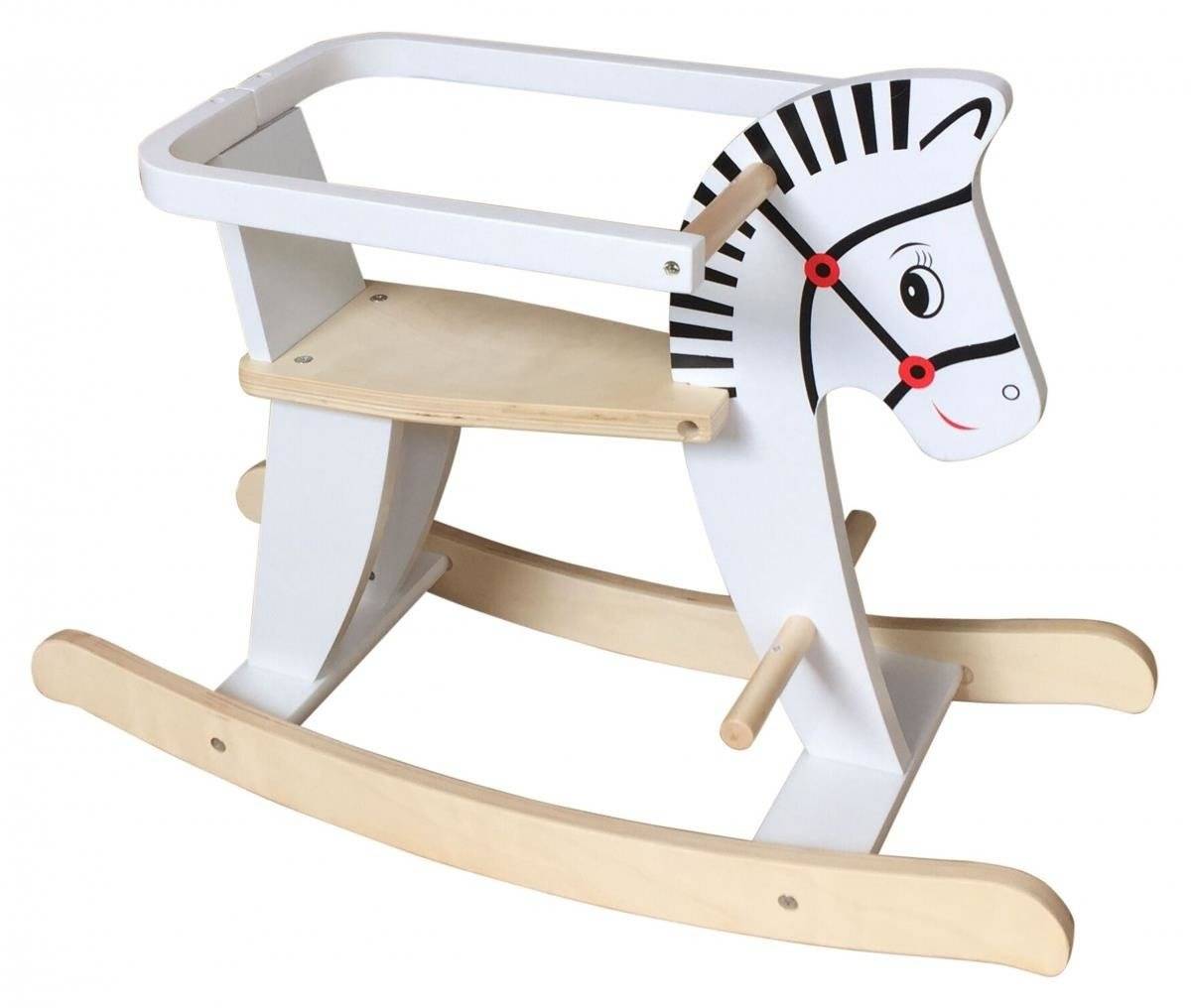 Cavalinho de balanço de madeira com grades K11