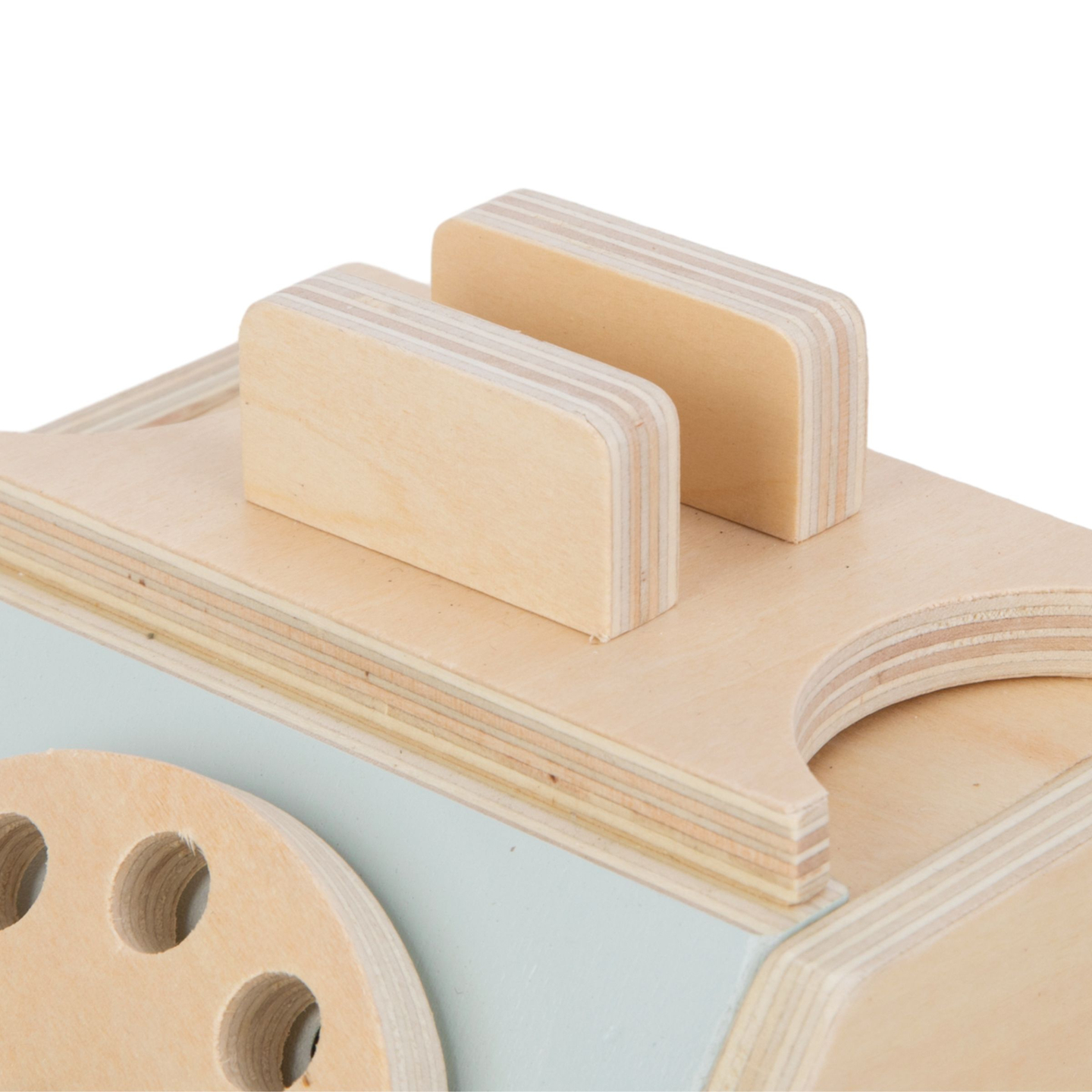 Telefone retrô de madeira - menta