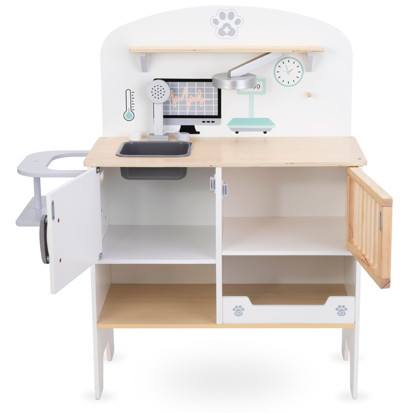 Hospital de animais - conjunto de madeira