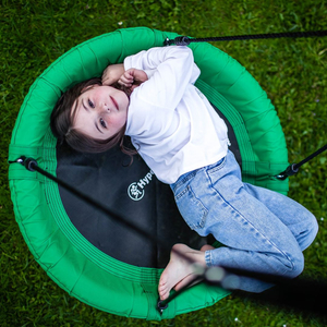 Balanço duplo de jardim com estrutura e cordas - assento e ninho de cegonha