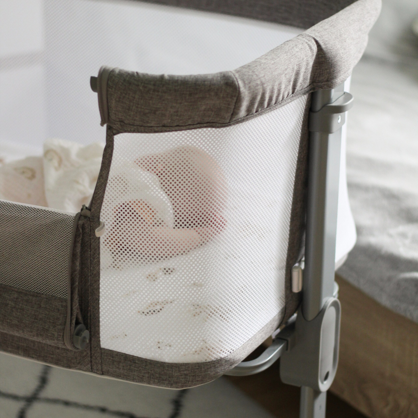 Cama lateral Moby-System LUNA 3 em 1 - cinza