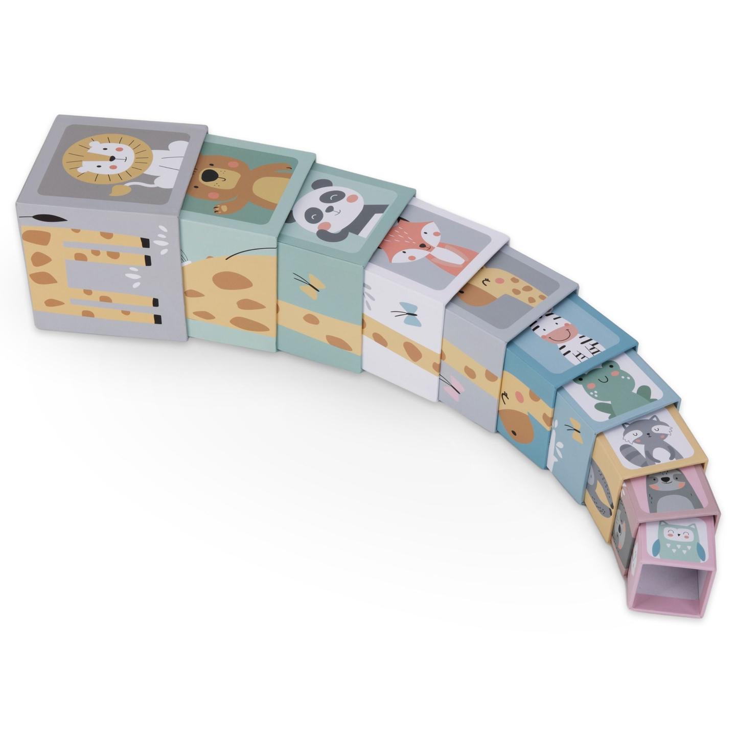 Torre empilhável para crianças com 10 elementos - números e animais