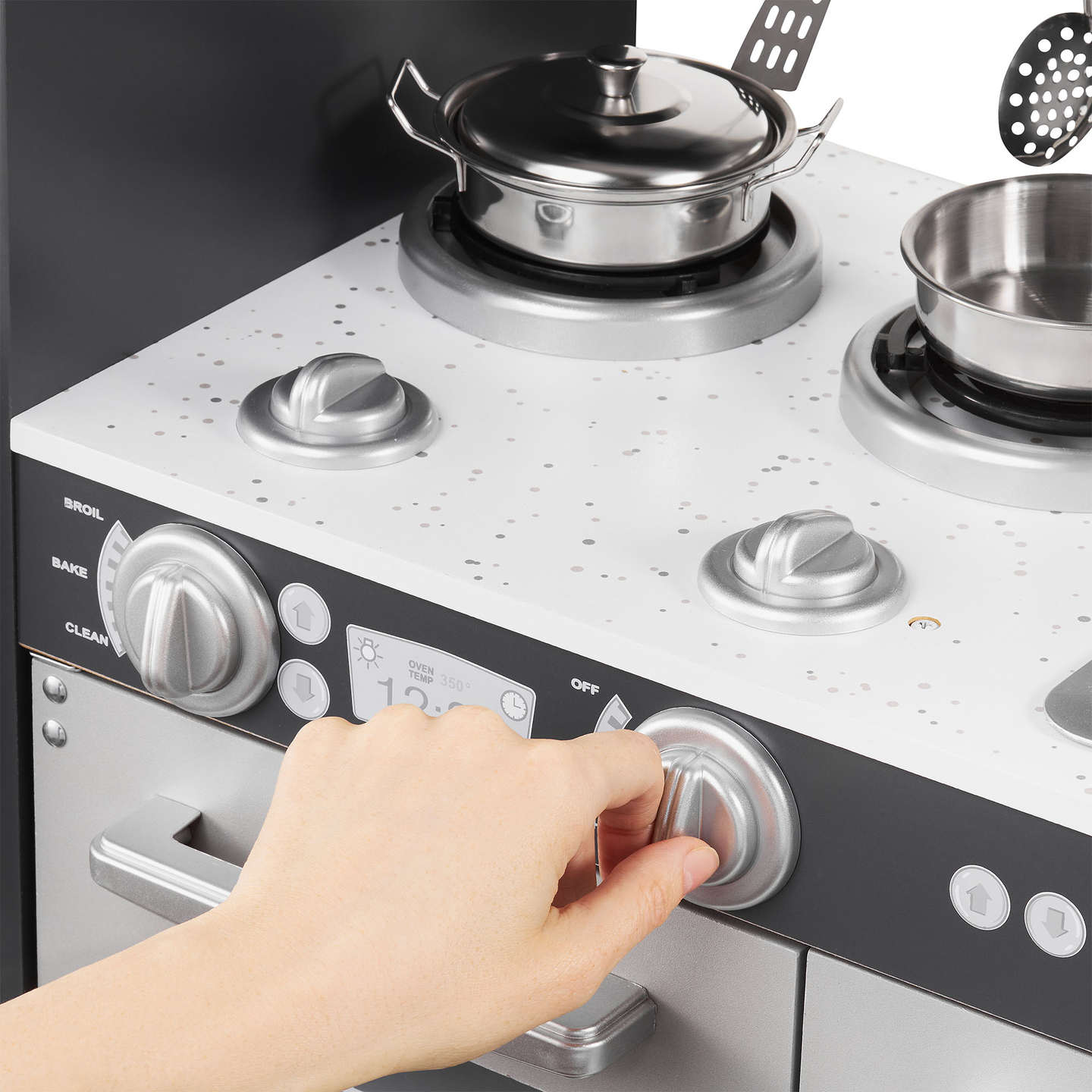 Cozinha XXL em madeira com iluminação LED, avental e acessórios