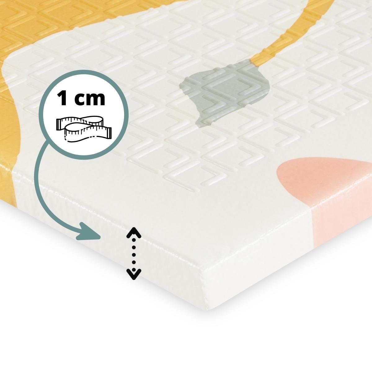 Tapete de espuma dobrável de dupla face 180 x 120 x 1cm - Exotic Elephants/Delicate Grey