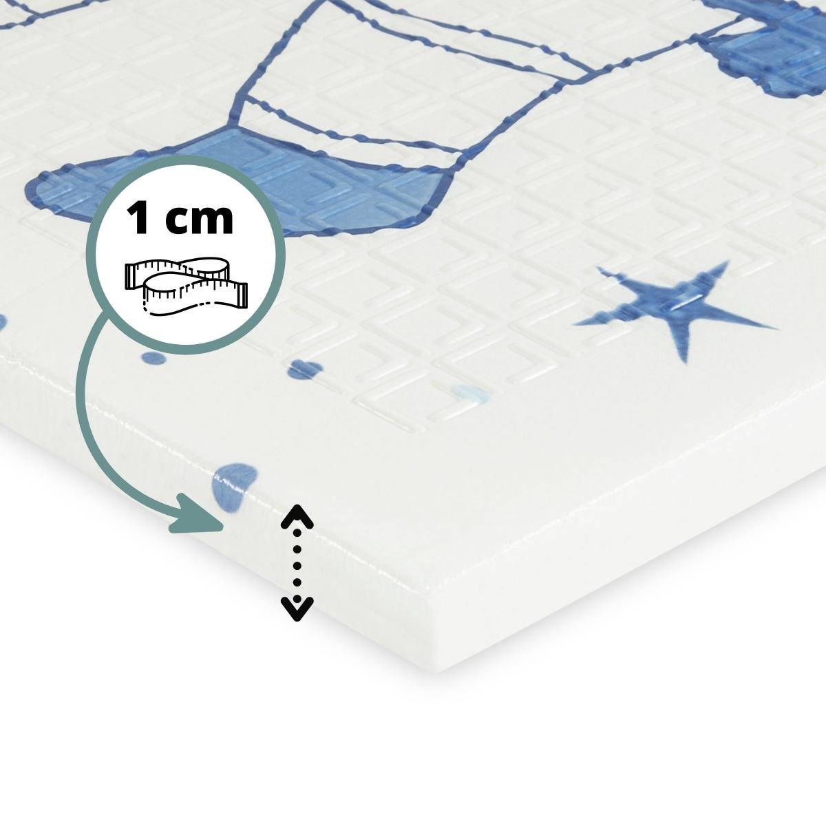 Tapete de espuma dobrável de dupla face 180 x 120 x 1cm - Cosmos/Triângulos geométricos