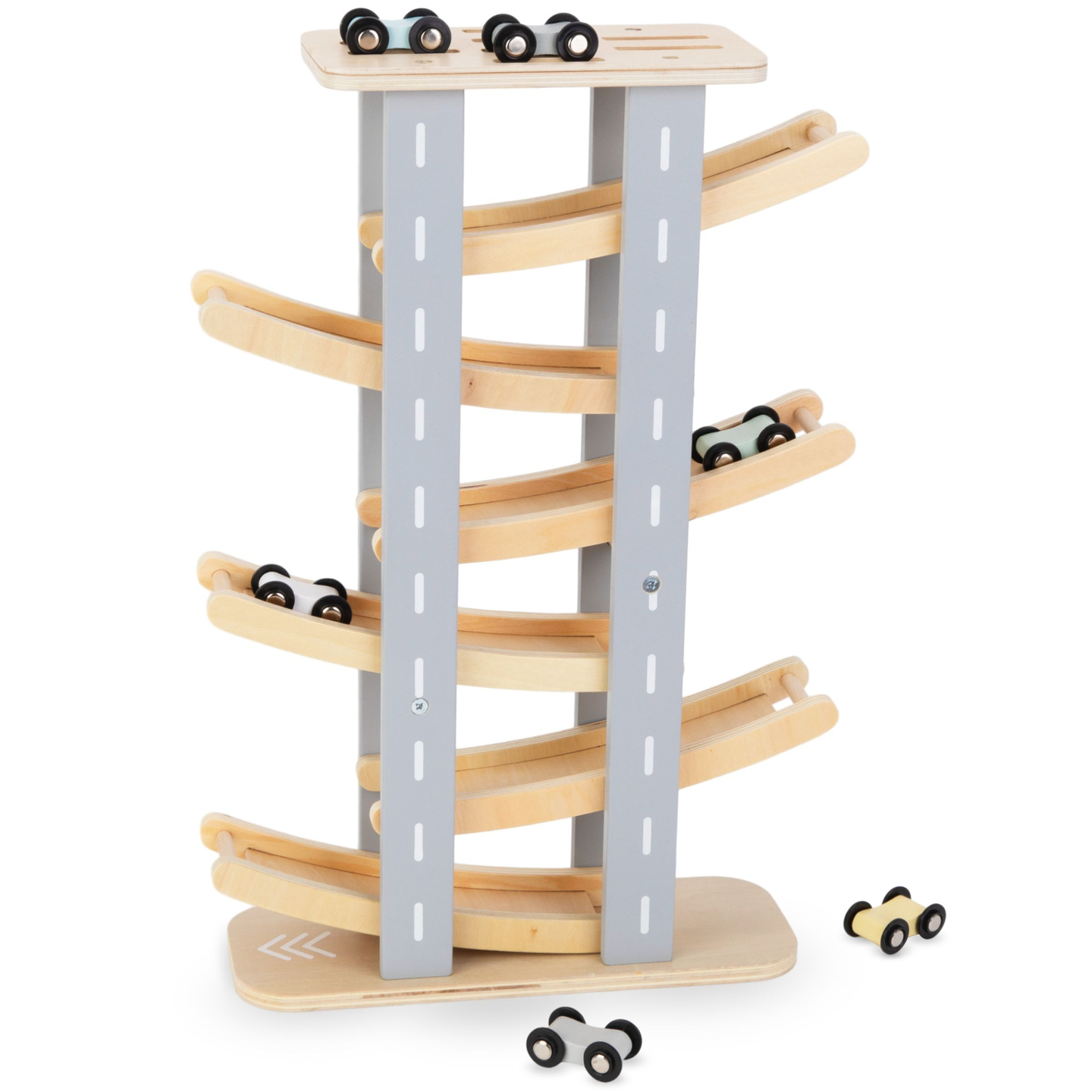 Pista de madeira - escorregador para carros - 6 andares
