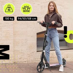 Trotinete de duas rodas para jovens adultos - com amortecedor - HyperMotion Skyline - cor-de-rosa, alumínio - 100kg