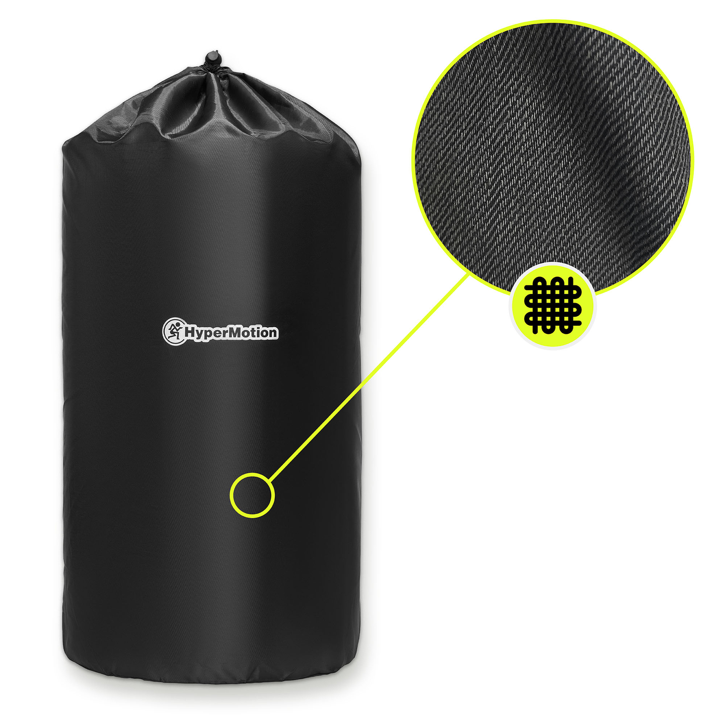 Tapete de acupressão com almofada e capa - 72 cm HyperMotion preto e branco